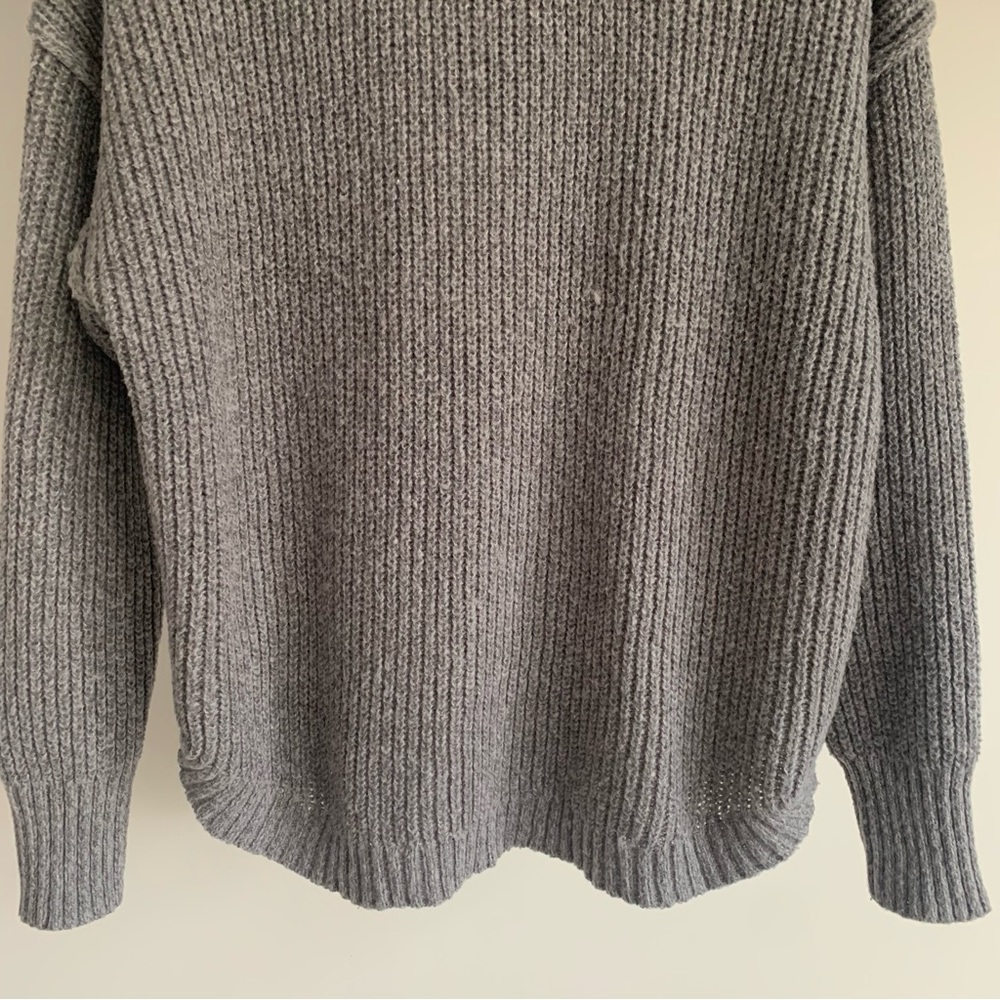 • [SO] Grey Scoop Neck Sweater • - Picture 3 of 12